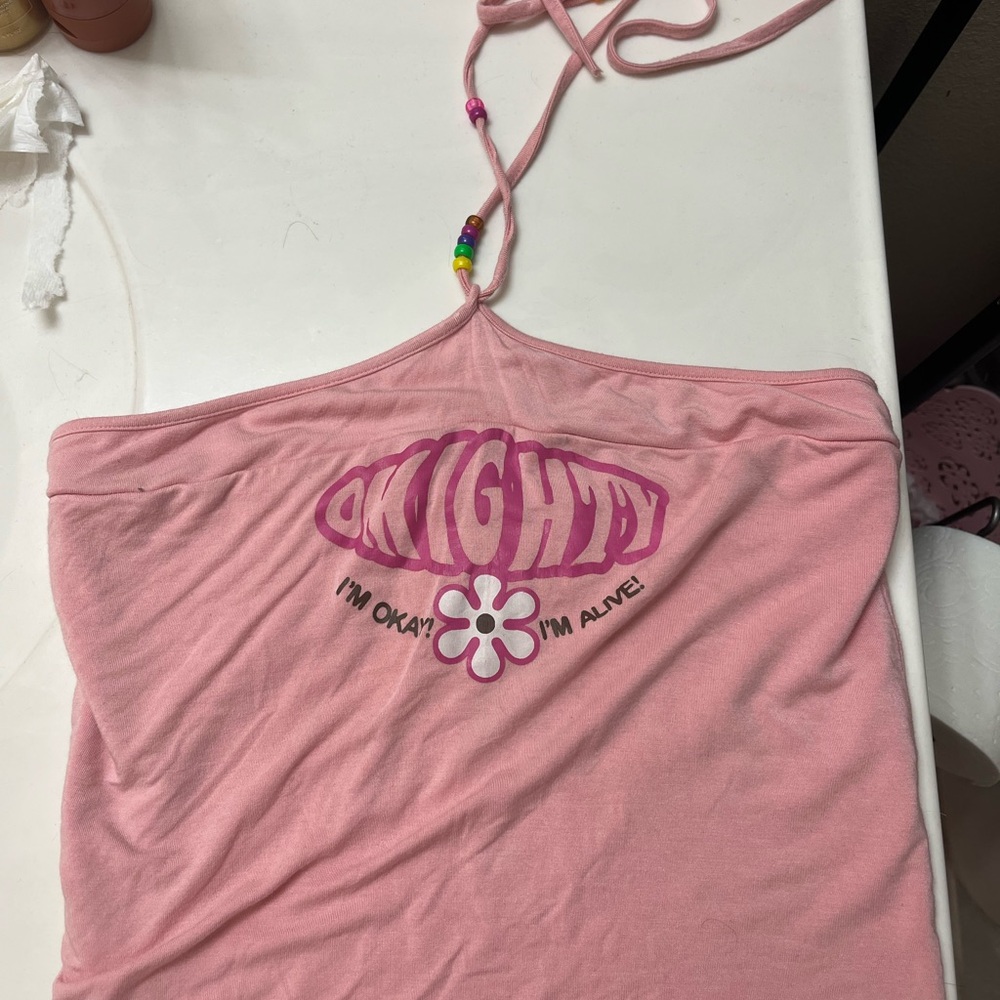 O'Mighty Pink Halter Tank Top